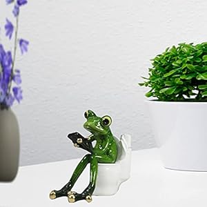 Comfy Hour 5" Resin Frog Figurine – Novelty Funny Sitting Frog Sculpture for Shelf, Table, or Desk Décor, Animal Collectible Decoration Comfy Hour 5 Resin Frog Figurine–Novelty Funny Sitting Frog Sculpture for Shelf Table or Desk Decor Animal Collectible Decoration