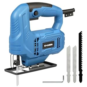 G LAXIA Jigsaw 400W 3000SPM Power Jig Saws Bevel Cutting: -45 ° to 45° Wood Cutter Machine with Wood Metal Cutting Blades