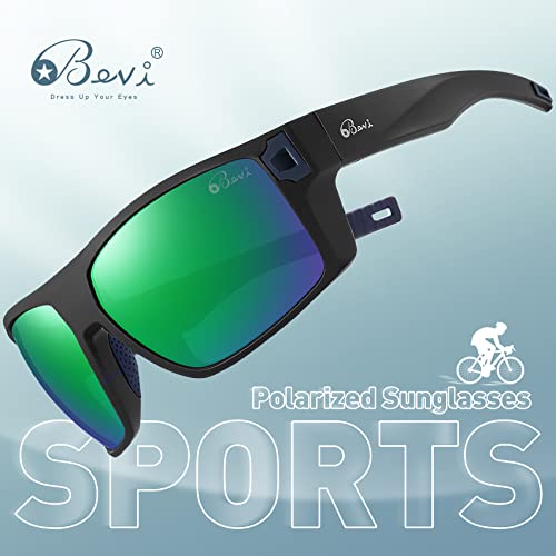 Bevi Square Polarized Sunglasses UV 400 Protection with TR90 Lightweight Frame Glasses for Women Men2