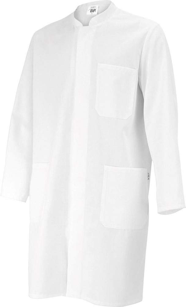 BP 1654-400-21-Ln, Unisex coat, Long sleeve, stand-up collar 215,00 g/m², fabric blend white, Ln