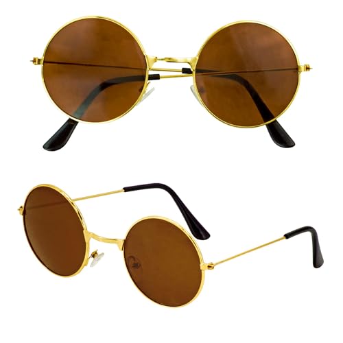 W WIDMANN MILANO Party Fashion 28126 - Gafas con cristales marrones, hippie, años 60, accesorio de carnaval