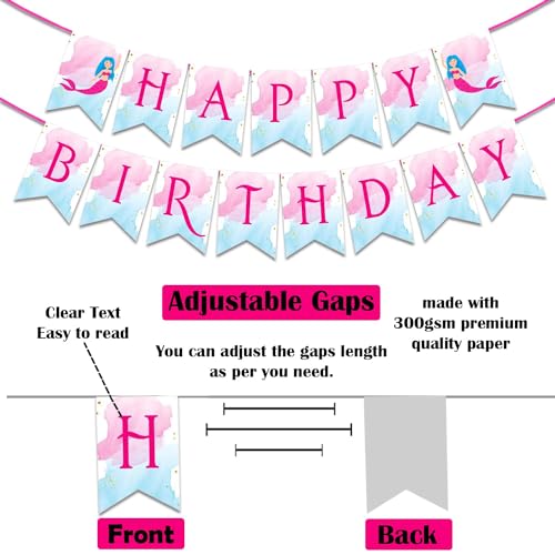 Image of Party Propz Mermaid Theme Birthday Decorations - Large 68Pcs, Birthday Decoration Items For Girl, Mermaid Foil Balloon, Happy birthday Decoration Kit ,Mermaids Balloons for birthdays