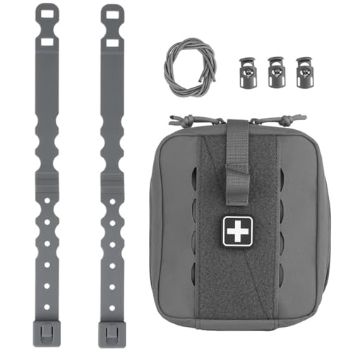 Pochette médicale MOLLE vide grise pour trousse de secours ceinture