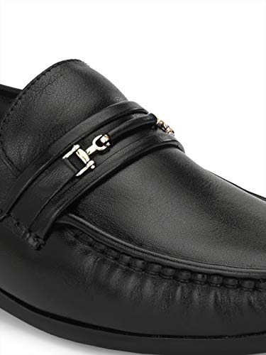 Image of HITZ Men's Brown Leather Slip-On Comfort Shoes