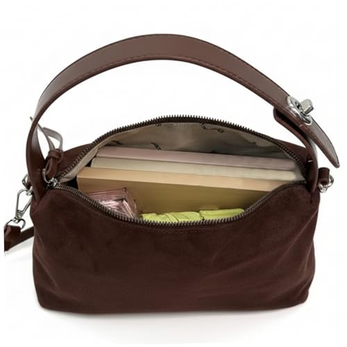 Sac à main pour le travail et les voyages grand volume en daim marron souple - 7