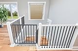 Safetots Top of The Stairs Screw Fitted Stair Gate, Grey Wooden, 63.5cm - 105.5cm, Wood Baby Gate, Screw Fit Safety Barrier, Stylish and Practical Safety Gate