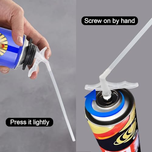 Image of 20 Pieces Spray Foam Replacement Tube Nozzle Tips with Brush Spare Straws Screws on Cans