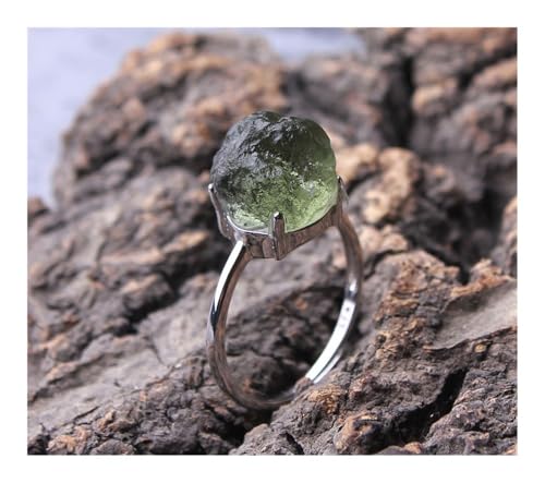 YLLLLY 1PC Meteorite Ring,1PC Really Natural Moldavite Ring Stone Czech Meteorite Crystal Energy Gemstone Different Grams Rare Gifts(B) – vue 9
