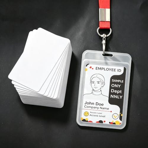 250 Pack Premium Blank PVC ID Cards CR80 30 Mil Credit Card Size White Plastic Badge Cards Double-Sided Printable Compatible with Most Photo ID Card Printers — view 4