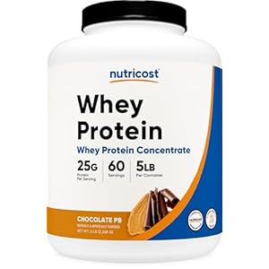 Nutricost Whey Protein Concentrate (Chocolate Peanut Butter) 5LBS – Gluten Free & Non-GMO