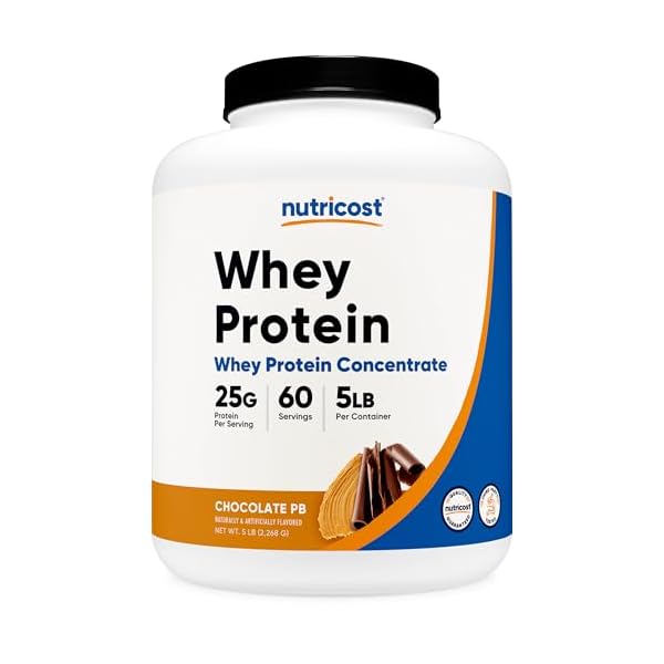 Nutricost Whey Protein Concentrate (Chocolate Peanut Butter) 5LBS – Gluten Free & Non-GMO