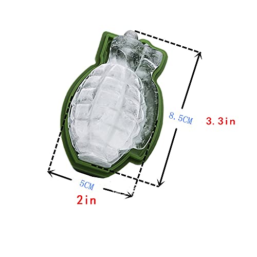 Moldes de hielo silicona 3D forma granada 2 piezas miniatura 2