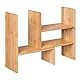 SONGMICS Schreibtisch-Organizer, modular, 3 Formen, verstellbar, platzsparend, kleine Bibliotheksdekoration, für Büro, Küche und Badezimmer, natürlicher Bambus OFS45NL