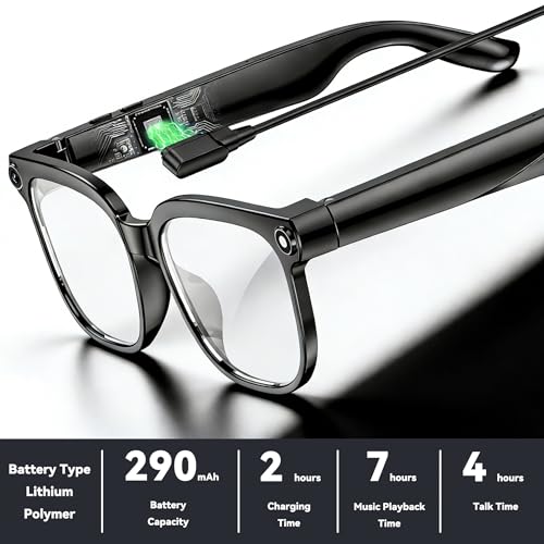 Image of AI Smart Glasses with Camera,8MP Camera Glasses,1080P Anti-Shake Video Recording, Real Time Translation,AI Voice Assistant,Object Recognition,Bluetooth Sunglasses for Men Women(Transparent Lenses)