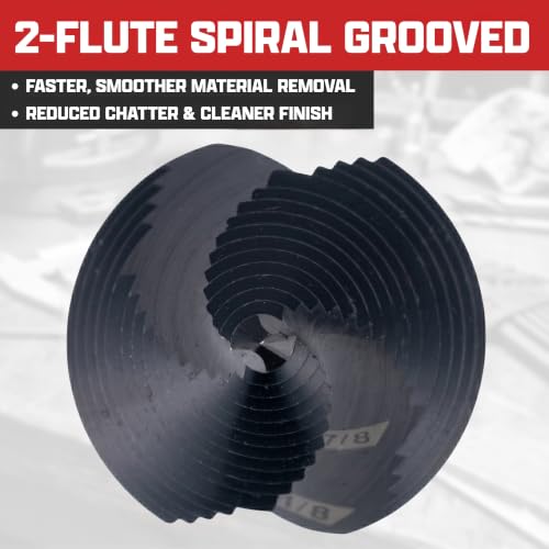 Image of NEIKO 10627B Step Drill Bit, 2 Steps 7 /8 inch to 1-1 /8 inch Spiral M35 Cobalt, AlTiSiN Coated, 3 /8 inch Tri-Flat Step Bits for Steel, Metal, Wood, Plastic, Unibit Cone Drill Bits, Two Flute