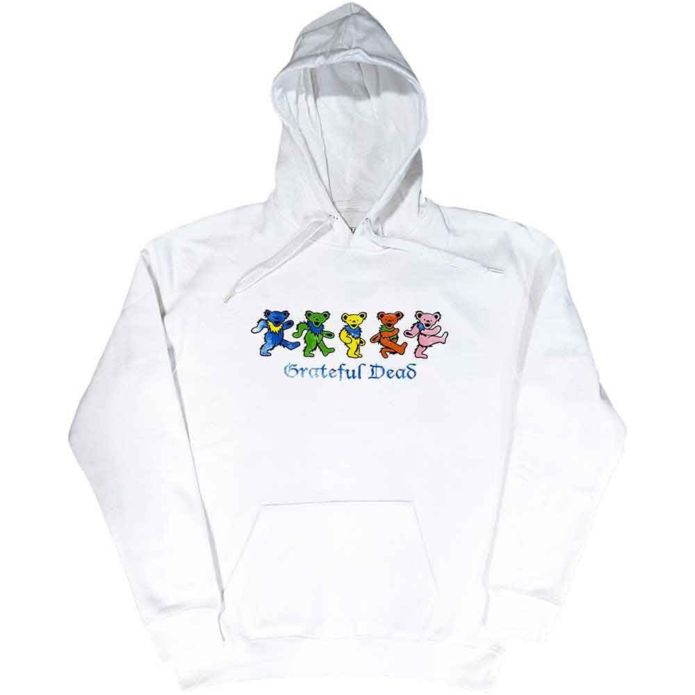 Grateful Dead Hoodie Dancing Bears Band Logo Official Unisex White Pullover XXL