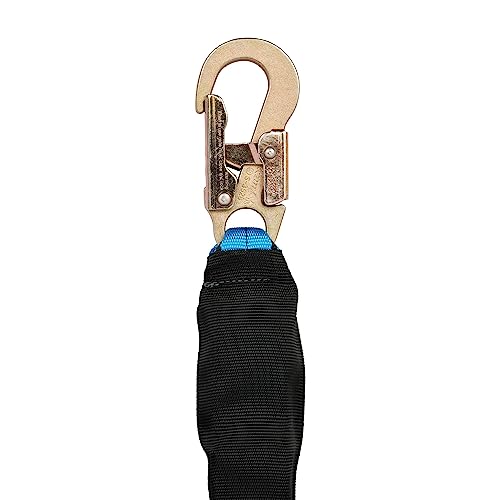 Image of Tractel C006H Phoenix Shock-Absorbing Lanyard with 3 /4 inch and 2-1 /4 inch Self-Locking Snap Hook, 6', Blue /Black