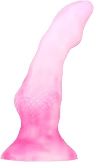 Animal Wolf Consolador Animal Pene Anal Consolador 18 CM Consolador de Silicona Animal Pene Animal Consolador con Ventosa Anal Butt Plug Pequeño Pene Réplica Juguete(Rosa-weiß)