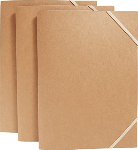VBS 3er-Pack Sammelmappe Kraftkarton DIN A3 Schulmappe Zeichenmappe Bildaufbewahrung Mappe