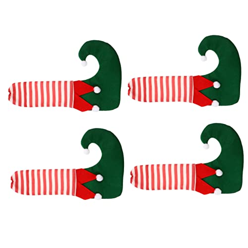 HAMPPLIES 4 Piezas Fundas para Patas de Mesa y Silla Navideñas Cubre Patas Antiruido de Colores Surtidos Decoración Festiva para Muebles de Comedor