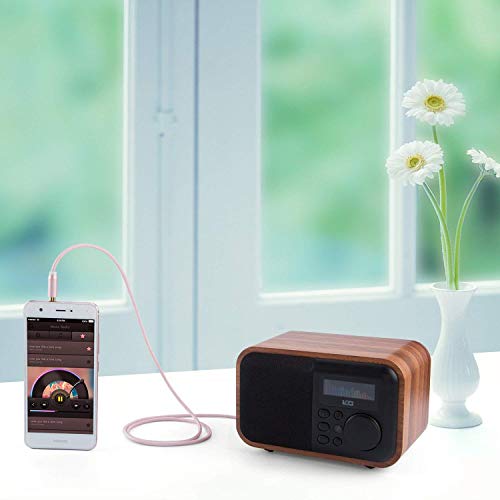 Image of CableCreation 6Feet 3.5mm Braided Audio Cable, 3.5mm Stereo Aux Cable Male to Male Premium Metal Compatible with Smartphones, Tablets, MP3 Player, Pink