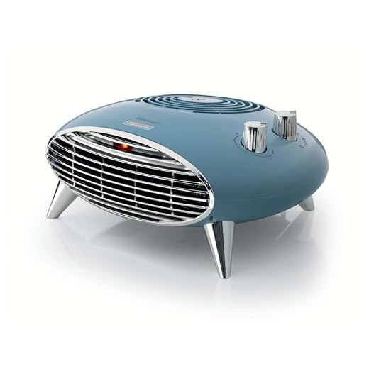 Ariete 8211 Calefacción de mesa, Calefacción eléctrica, 2000W, Termostato, Silencioso, Rejilla y Patas Cromadas, Azul Claro