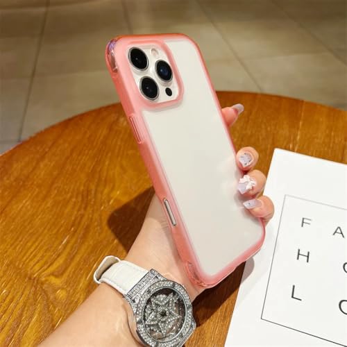 Coque acrylique rigide et transparente antichoc pour iPhone 14 Plus avec contour rose pastel
