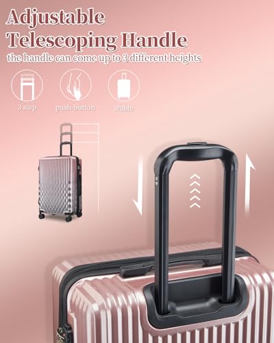 Image of Carry On Luggage 22x14x9 Airline Approve, Expandable 20 Inch Hardside Large Suitcase with Wheels TSA Lock