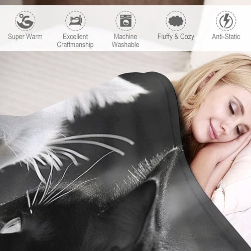 Couverture chat en polaire 150x200 plaid chaud lit - 4