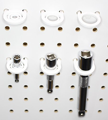 White Plastic Multi-Purpose Peg board Wall Tool Holders Organizers for Garage Shop (50)