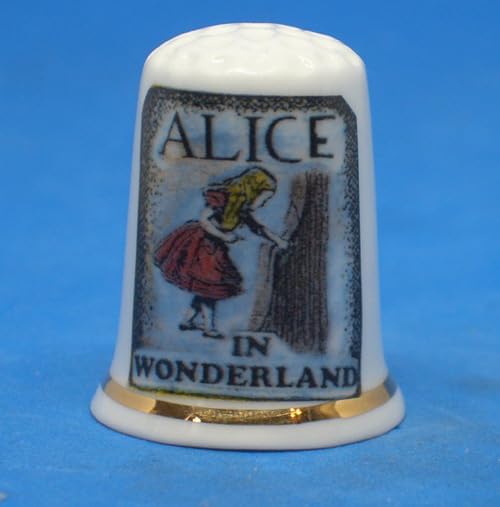 Porcelain China Collectible - Miniature Book Thimble - Disney Alice in Wonderland