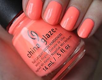 China Glaze Nail Lacquer With Hardeners - 14 Ml, Flip Flop Fantasy, 0.5 fl oz Orange
