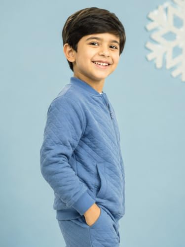 Image of KiddoPanti Boys & Girls Quilted Winter Jacket | 60% Cotton 40% Polyester Quilted Fabric | 2 Insert Pockets | Fron Zip Open | Kids Winterwear