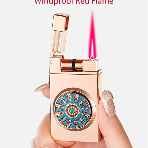 Encendedor de llama de butano ideal para regalo, compacto y resistente al viento 5