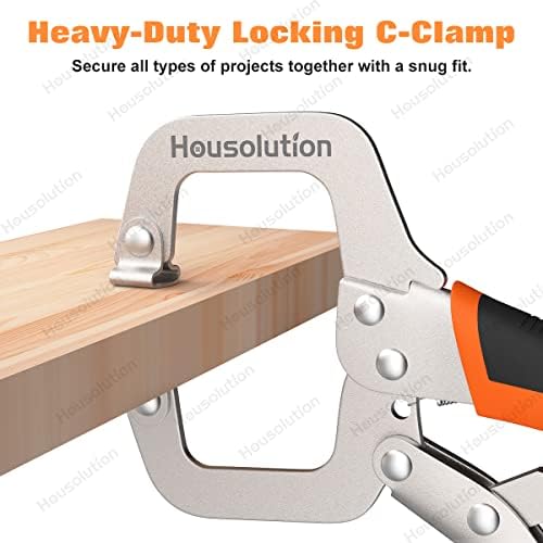 Housolution C Clamps, [3 Pack] 6Inch Face Clamps Welding Clamps, C-Clamp Locking Pliers with Swivel Pads, Heavy Duty C Clamps Set & Tool Vise Grip Wood Tools for Woodworking, Aligning, Welding
