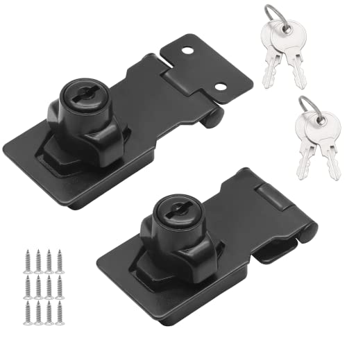 Zorfeter 2.5 Inch Keyed Hasp Locks, Black Hasp Lock Latch With Lock, Twist Knob Keyed Locking Hasp For Small Doors, Cabinets (Keyed Different, Pack Of 2) #TOP10