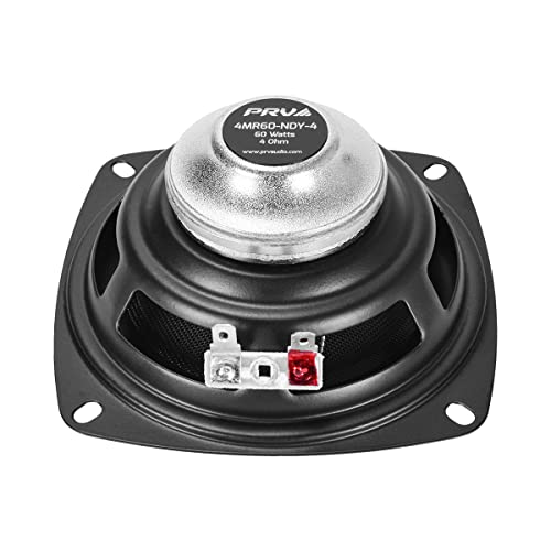 PRV Audio 4\" Full-Range Neodymium Speaker 4MR60-NDY-4 PRO Audio Midrange - 60 Watts, 4 Ohm - Compact and Powerful Driver for Car Audio - Low Profile, High Fidelity Sound (Single)