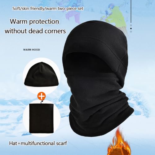 Winter Beanie Hat Scarf Touchscreen Gloves Set, Snow Warm Ski Skull Cap, Warm Thick Lined Neck Warmer for Men Women-E2