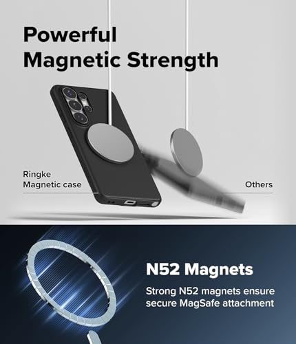Image of Ringke Onyx for Samsung Galaxy S26 Ultra Case Back Cover [Compatible with MagSafe] [Anti-Fingerprint Texture] Slim Lightweight Shockproof with Non-Slip Side Grip - Magnetic Black