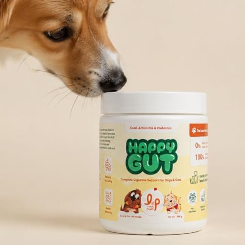 Image of Lana Paws Happy Gut Probiotic Powder | 5 Billion CFU | 5-Strain Synbiotic | Loose Stools, Paw-Licking & Skin Relief | Pre & Probiotics + Mucosal Support | Dogs & Cats | 200g