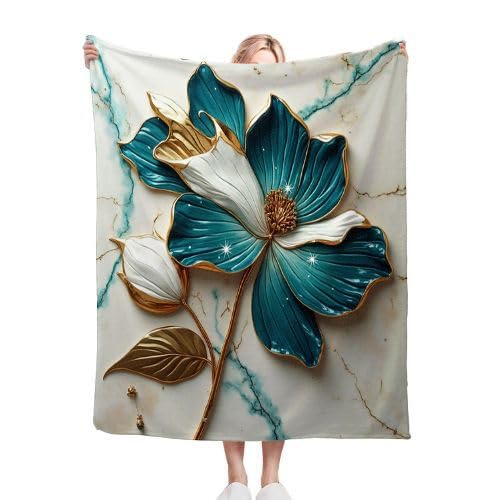 Manta Polar 220 x 240 PéTalos Verdes, Mantas de Franela Mantilla para Cama 135/150, Microfibra Manta de Viaje Multiuso para Oficina Niños y Adultos, 220x240 cm A262