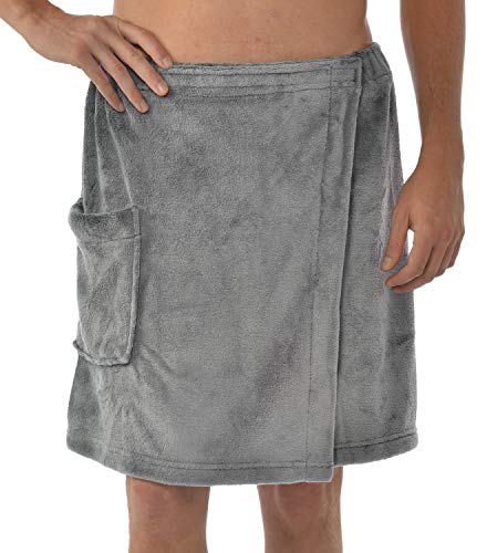 Leisureland Men's Plush Fleece Wrap, Spa Gym Bath Wrap2