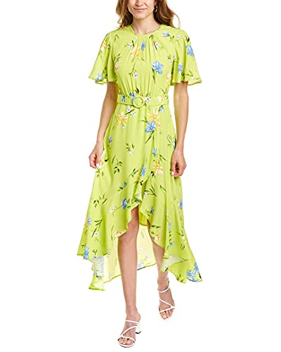 French Connection Women's Francis Drape Maxi Wrap Dress, Lime Punch, 4 #TOP21