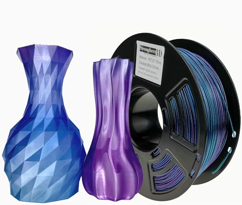 Image of PETG 3D Printer Filament 1.75mm,Multicolor,Chameleon,Color Change with Light and Angle,1kg(2.2lbs) Accuracy + /-0.05mm for ender3 Cr10