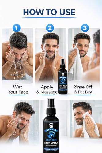 Image of Belvia Deep Cleansing Cool Face Wash for Men | Remove Pimples, Brightens Skin, Oil-Free Look, Multi-Action Cleanser,100 ML each, 2 Pack
