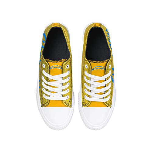 Image of FOCO Womens NFL Team Logo Ladies Fashion Color Glitter Low Top Canvas Sneakers Shoes