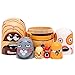 Moonmo 6pcs Handmade Wooden Russian Nesting Dolls Russian Nesting Dolls Cute Dogs Matryoshka Dolls.