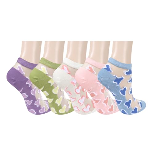 Image of Benefeet Sox Womens Sheer Socks Girls Lace Mesh Ankle Socks Transparent See Through Summer Sock Ultra Thin Nylon Short Sock
