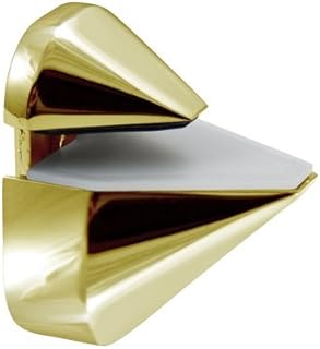Dulles Glass Floating Shelf Brackets, Adjustable Clamps Heavy Duty, Polished Brass, for Glass, Wood, Acrylic Wall Mounted Shelf Support. 2 Pack.
