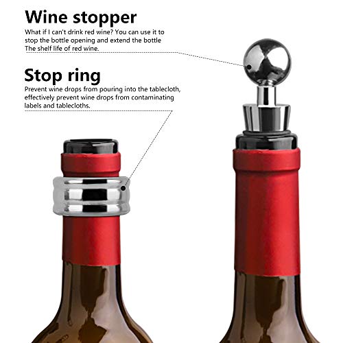 AIOIA Wijnopener 4-delige set van roestvrij staal wijnkurkentrekker accessoires wijnopener kit flesopener geschenkset… - Image 7